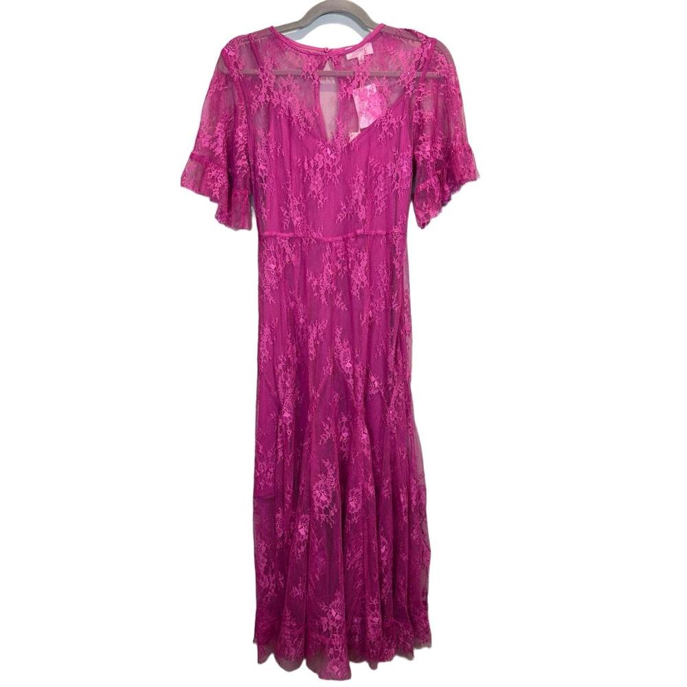 Melloday Midi Lace Dress With Flutter Sleeves Women’s Size S